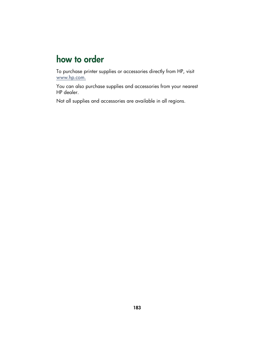 How to order | HP Color Inkjet cp1160 Printer series User Manual | Page 191 / 213