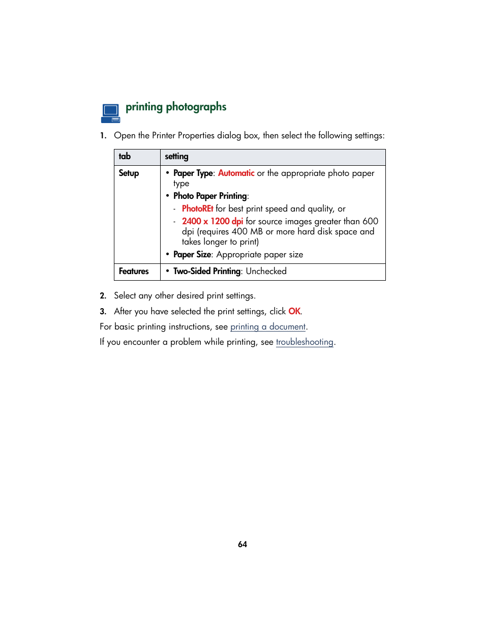 Printing photographs | HP Color Inkjet cp1160 Printer series User Manual | Page 72 / 213