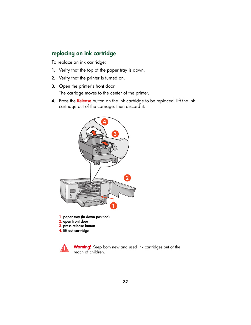 Replacing an ink cartridge, ᕡᕣ ᕢ ᕤ | HP Color Inkjet cp1160 Printer series User Manual | Page 90 / 213