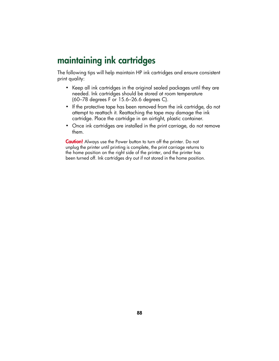 Maintaining ink cartridges, Structions, see | HP Color Inkjet cp1160 Printer series User Manual | Page 96 / 213