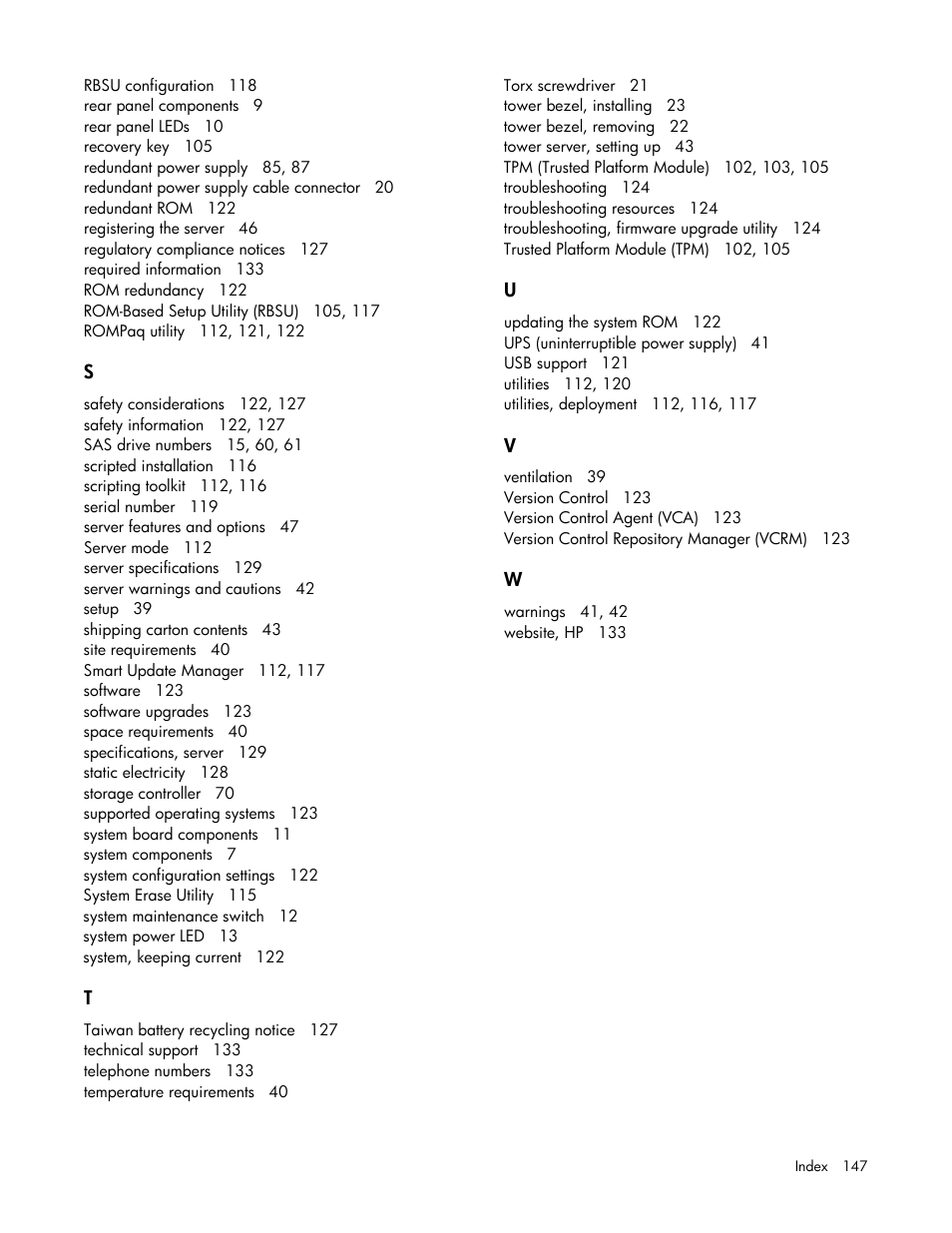 HP ProLiant ML350e Gen8 Server User Manual | Page 147 / 147
