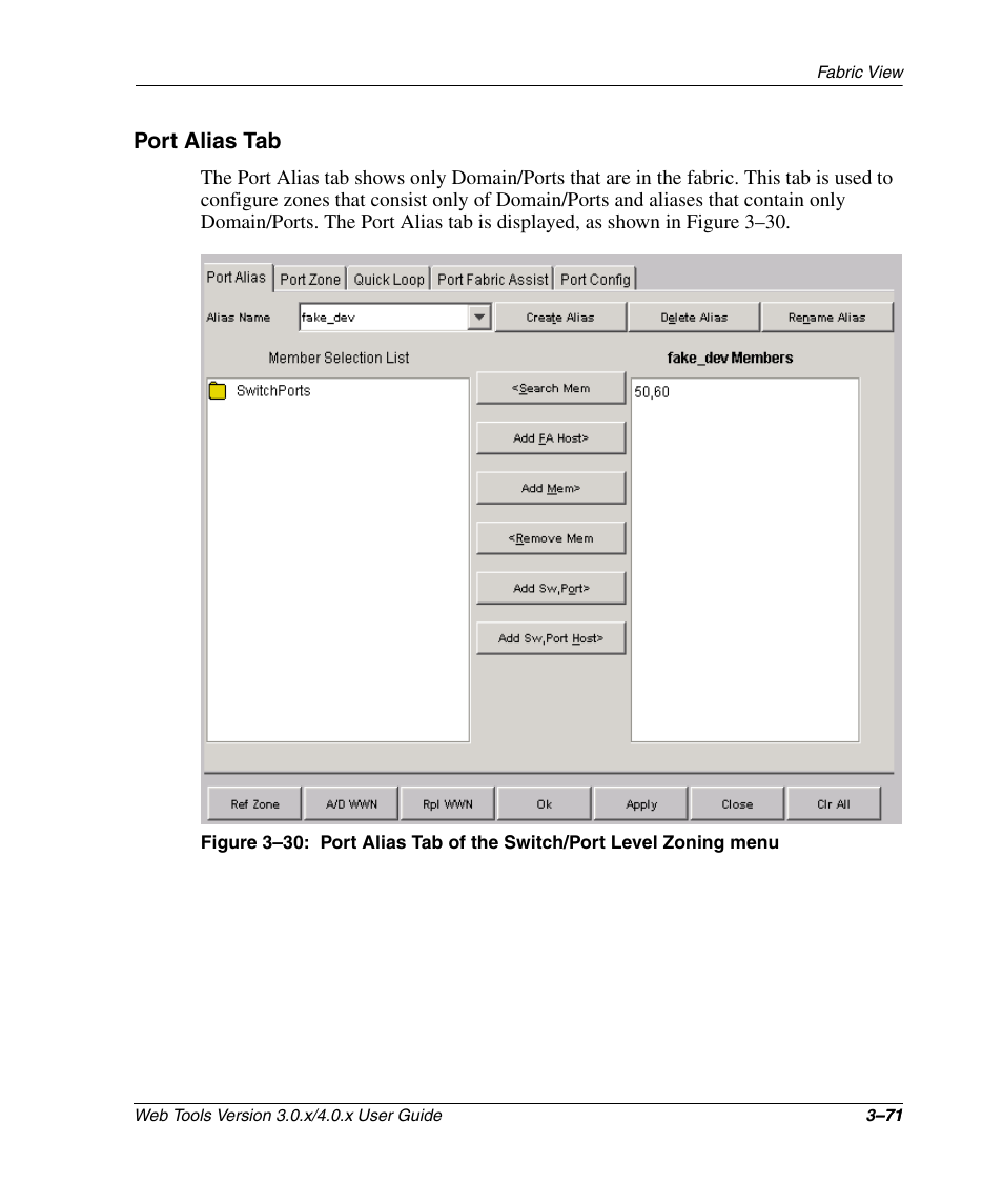 Port alias tab, Port alias tab –71 | HP StorageWorks 2.32 SAN Switch User Manual | Page 107 / 348