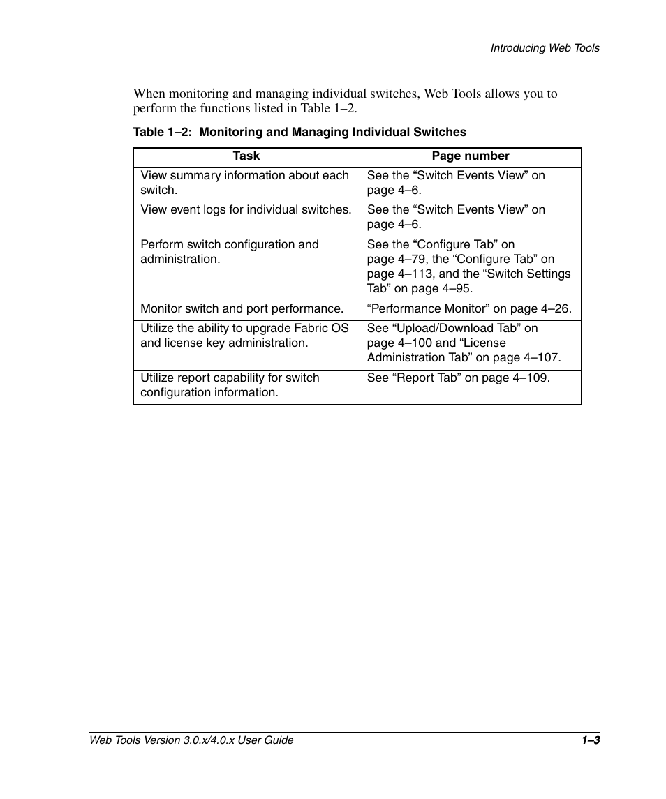 Monitoring and managing individual switches –3 | HP StorageWorks 2.32 SAN Switch User Manual | Page 23 / 348