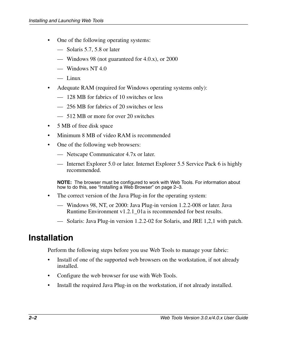 Installation, Installation –2 | HP StorageWorks 2.32 SAN Switch User Manual | Page 32 / 348