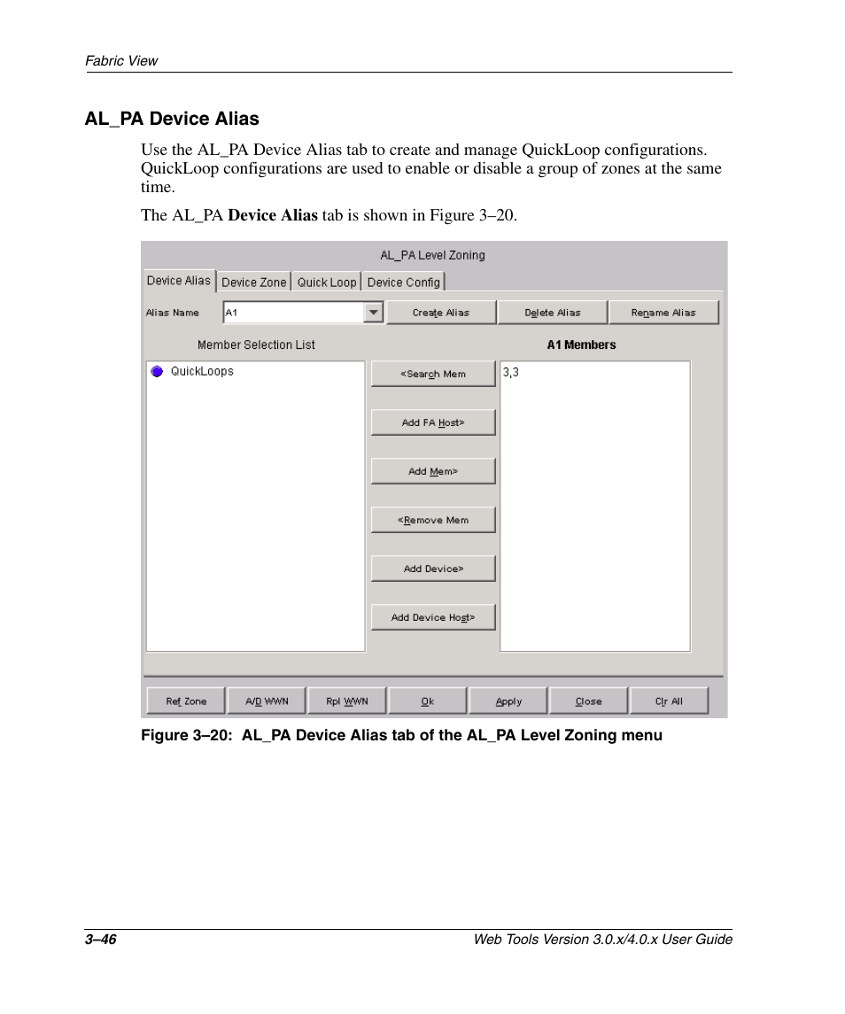 Al_pa device alias, Al_pa device alias –46 | HP StorageWorks 2.32 SAN Switch User Manual | Page 82 / 348