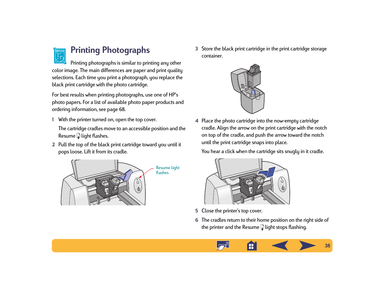 Printing photographs | HP Deskjet 642c Printer User Manual | Page 38 / 70