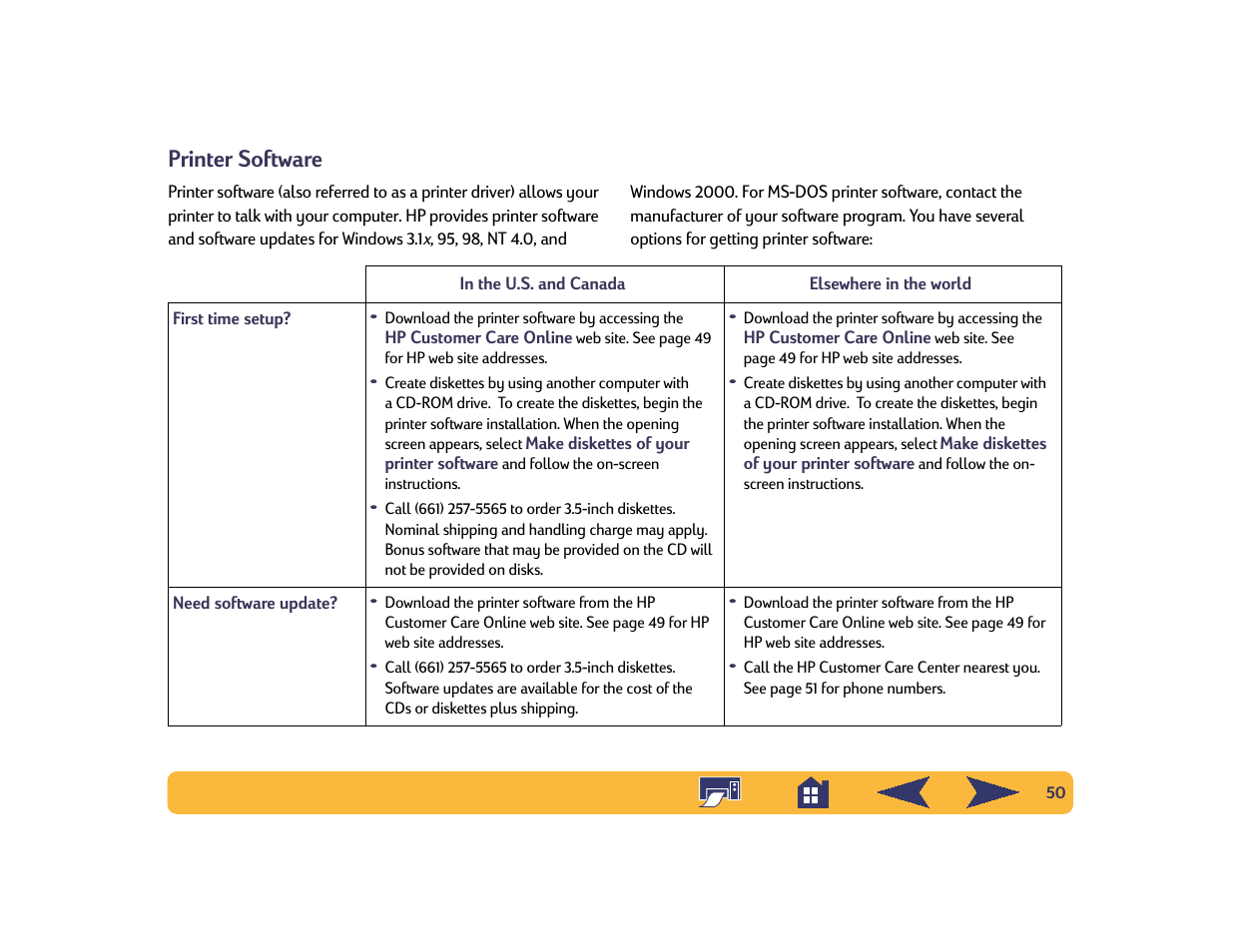 Printer software | HP Deskjet 642c Printer User Manual | Page 50 / 70