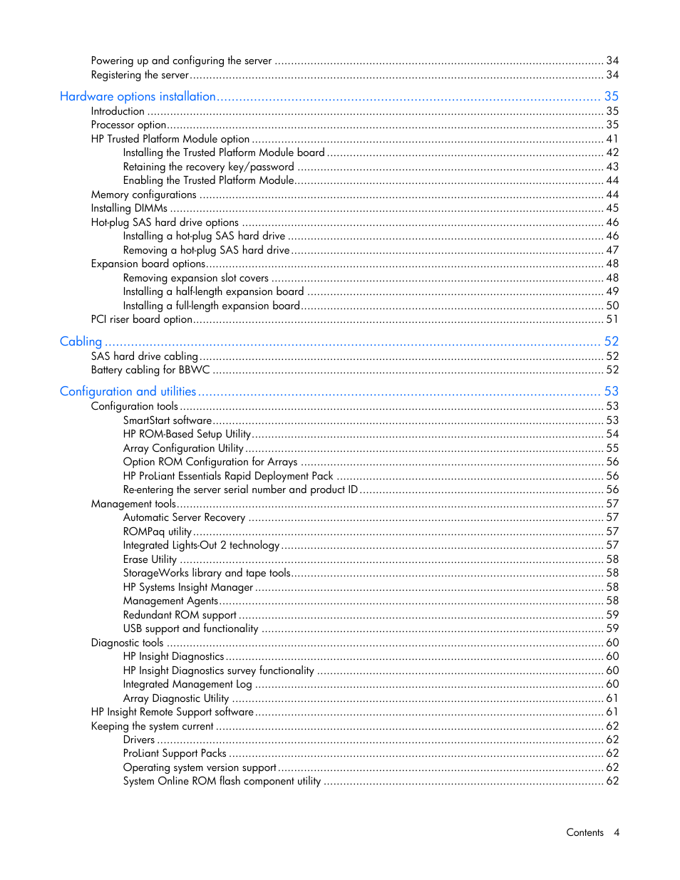 HP ProLiant DL385 G6 Server User Manual | Page 4 / 106