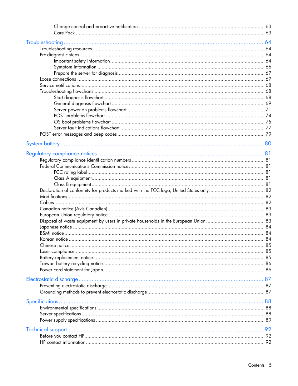 HP ProLiant DL385 G6 Server User Manual | Page 5 / 106