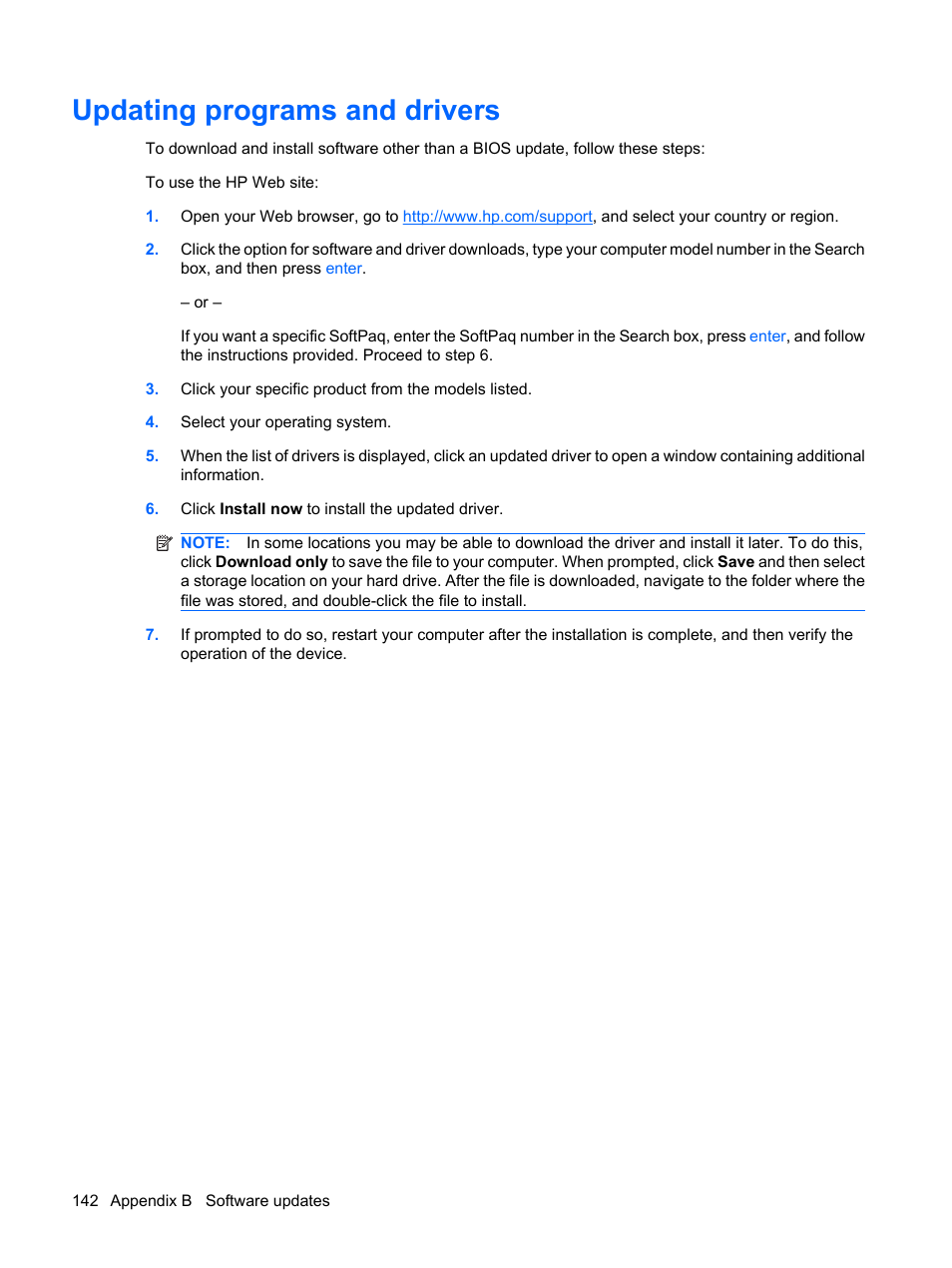 Updating programs and drivers | HP Pavilion dv4-2116tx Entertainment Notebook PC User Manual | Page 154 / 167