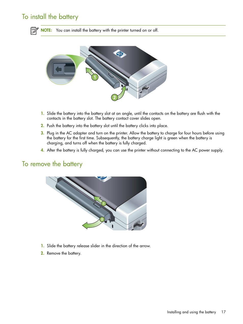 HP Deskjet 460cb Mobile Printer User Manual | Page 17 / 132
