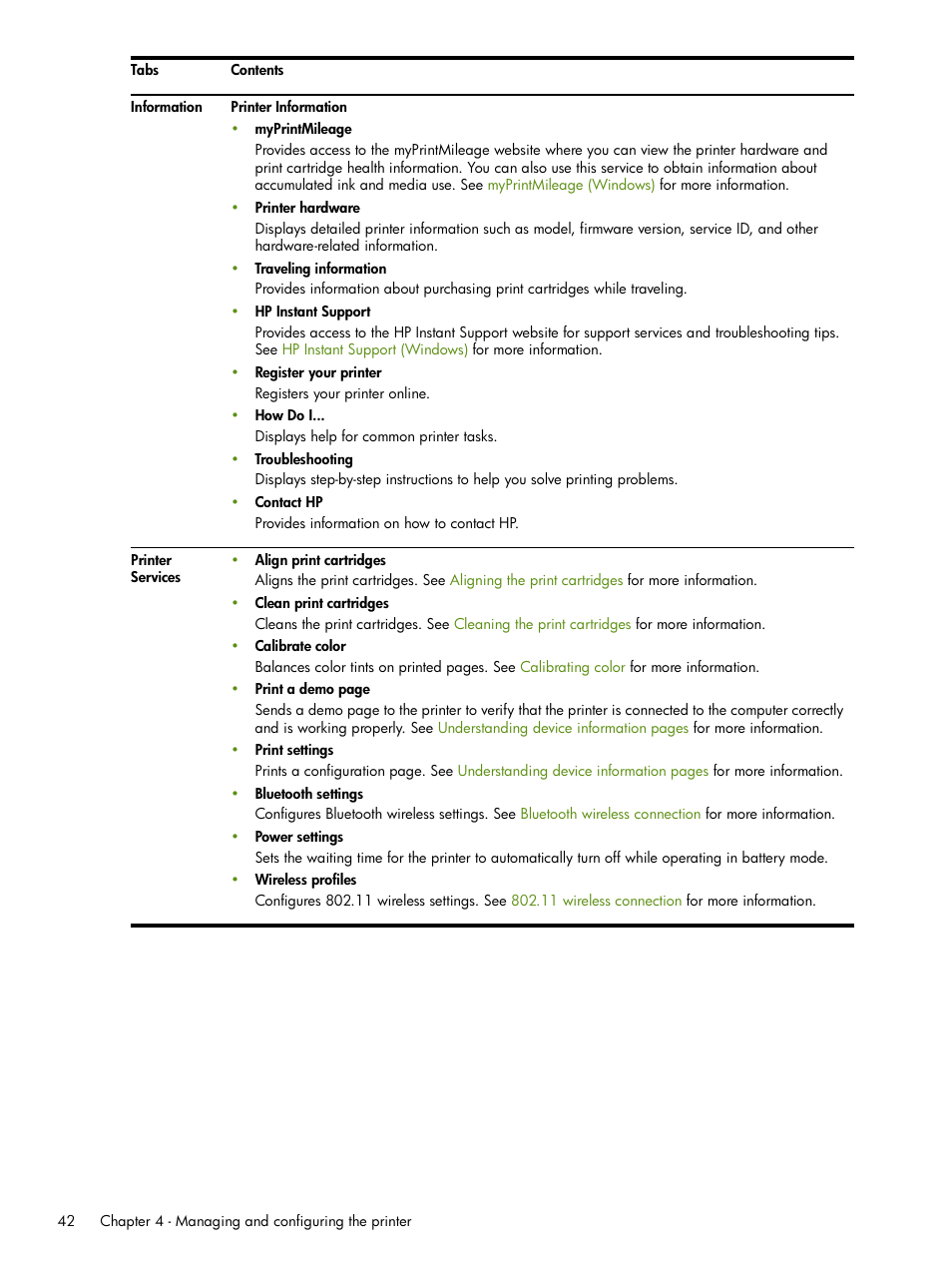 HP Deskjet 460cb Mobile Printer User Manual | Page 42 / 132