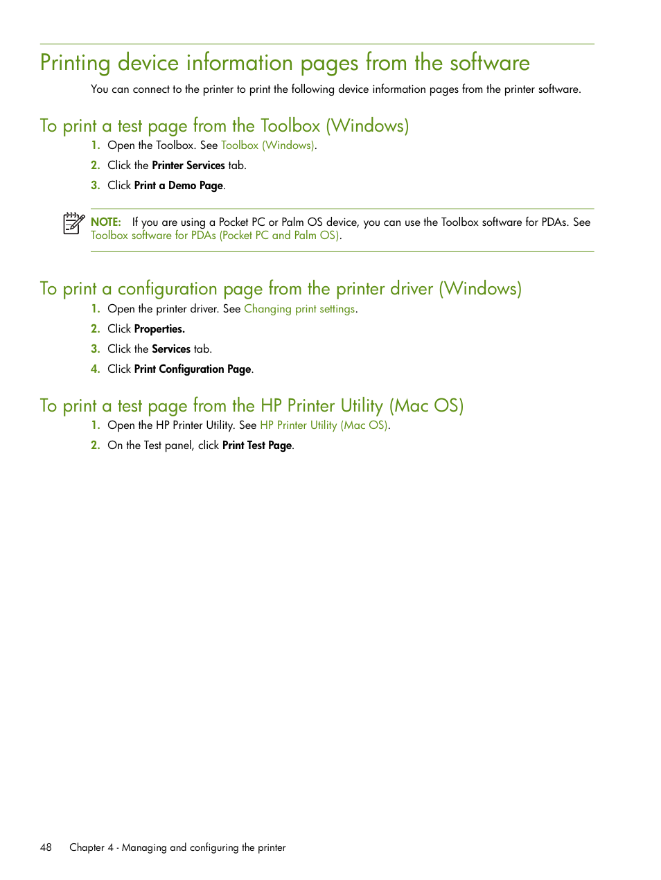 HP Deskjet 460cb Mobile Printer User Manual | Page 48 / 132