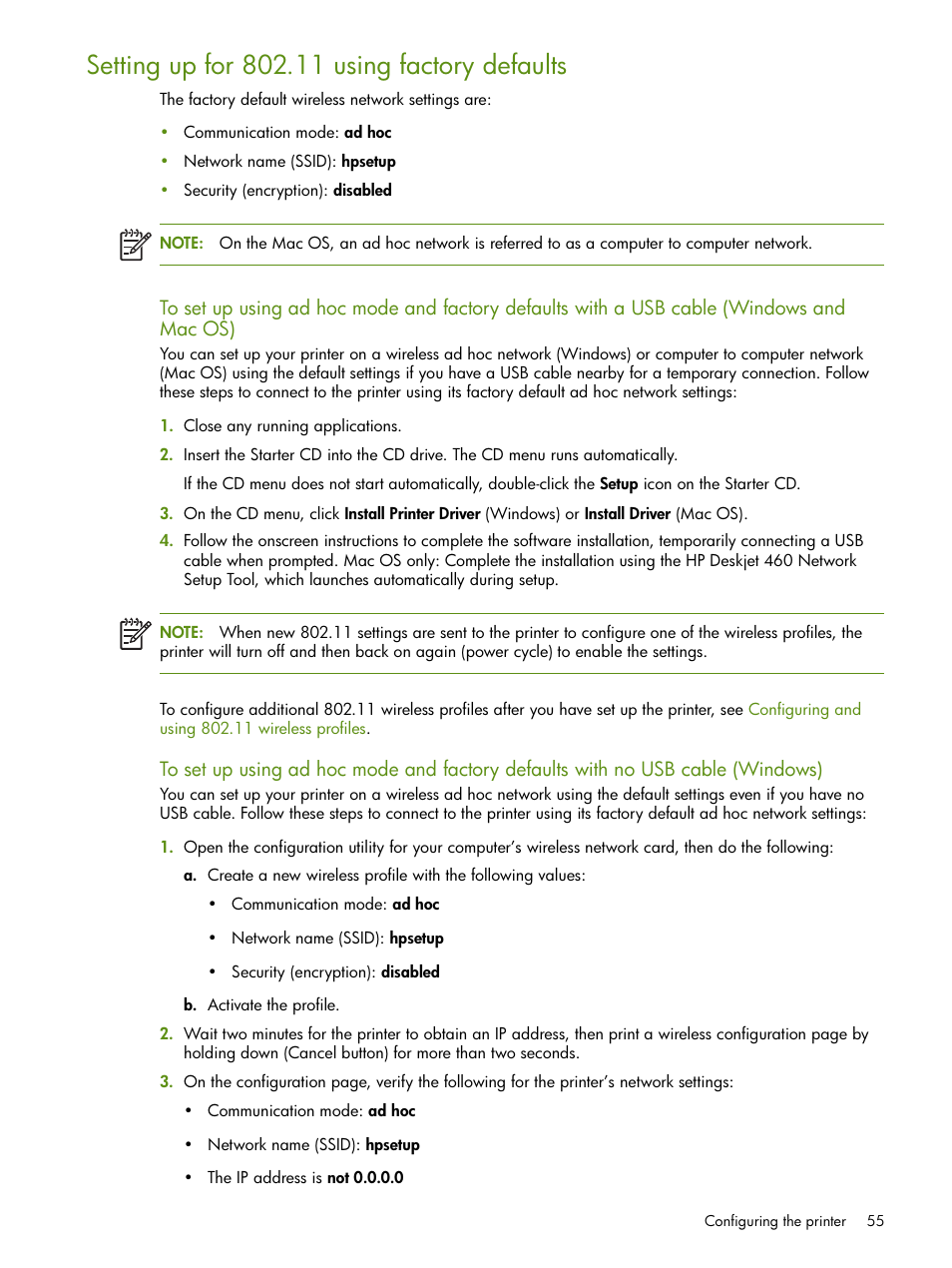 HP Deskjet 460cb Mobile Printer User Manual | Page 55 / 132