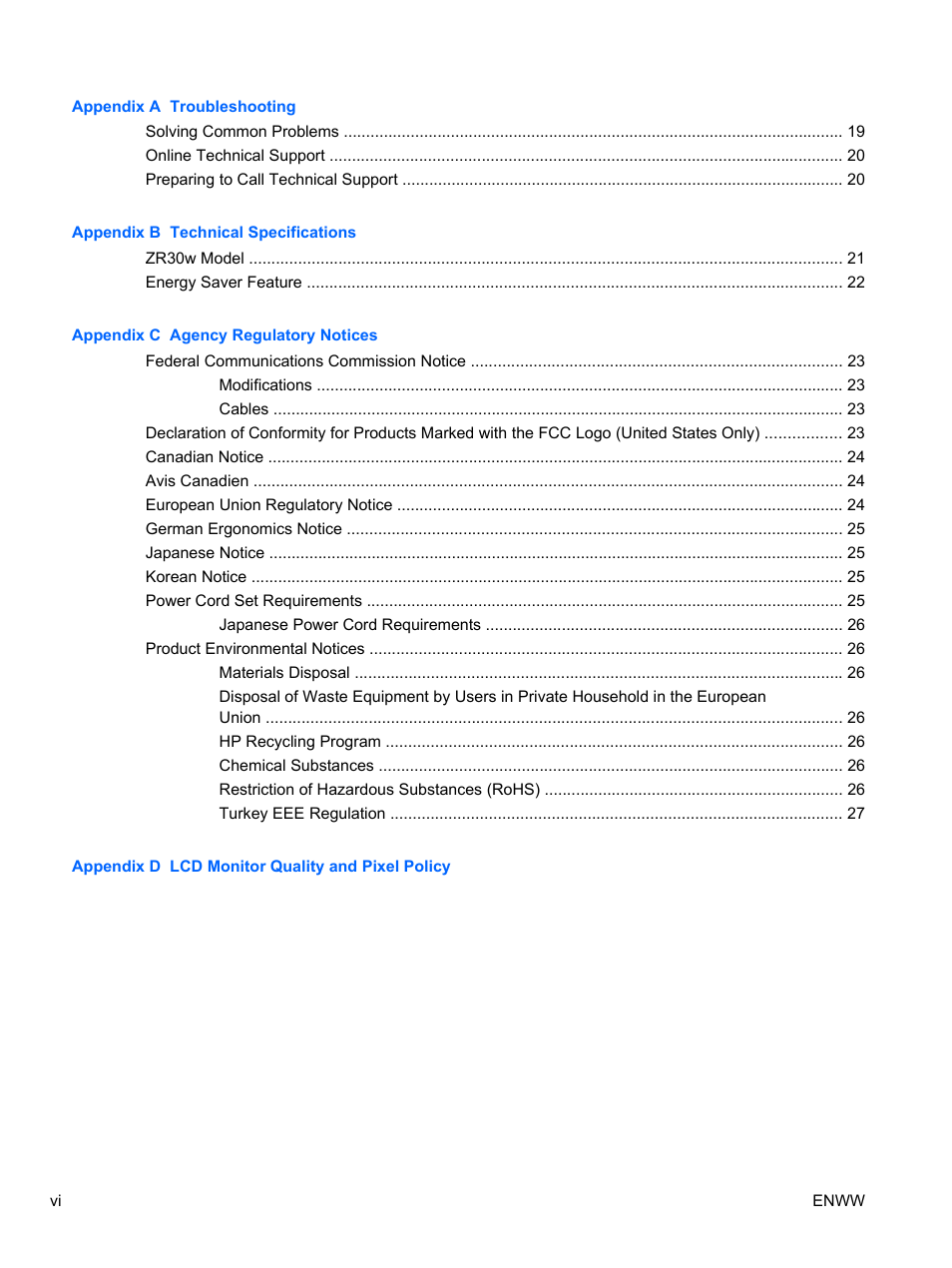 HP ZR30w 30-inch S-IPS LCD Monitor User Manual | Page 6 / 34