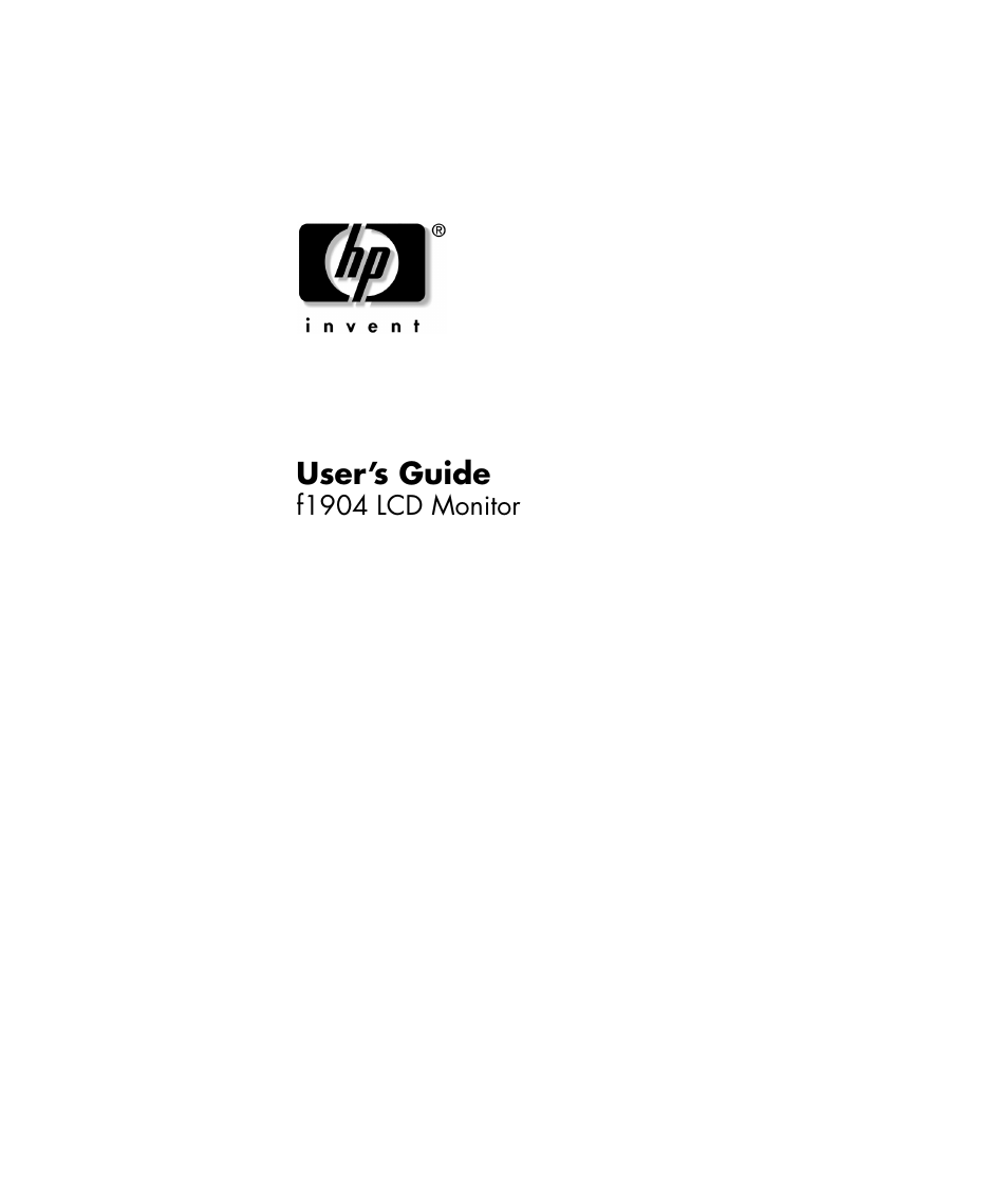 HP Pavilion f1904 19 inch LCD Monitor User Manual | 46 pages