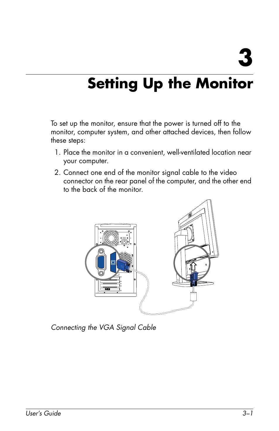 Setting up the monitor, 3 setting up the monitor | HP Pavilion f1904 19 inch LCD Monitor User Manual | Page 11 / 46