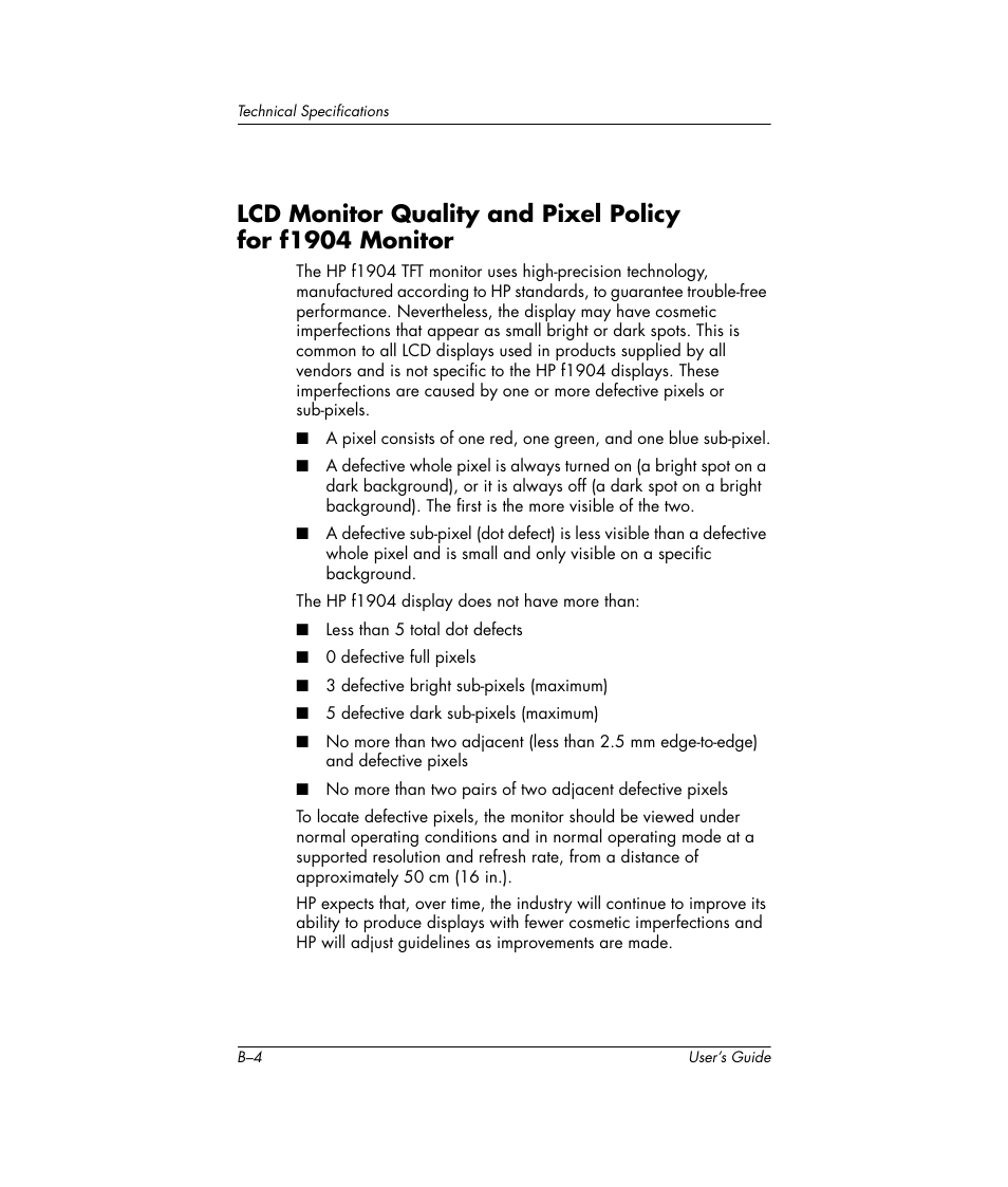 F1903 19-inch monitor, C agency regulatory notices | HP Pavilion f1904 19 inch LCD Monitor User Manual | Page 36 / 46