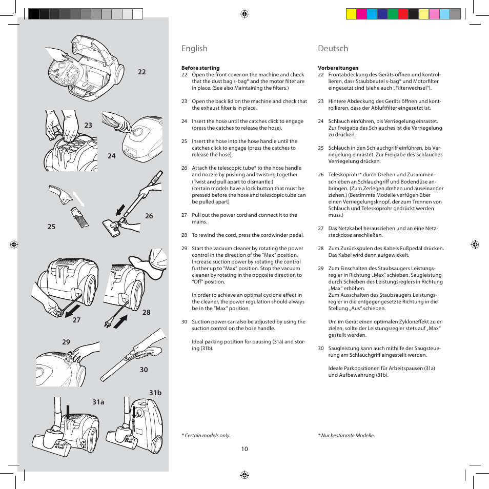 English, Deutsch | AEG AJM6840 User Manual | Page 10 / 56