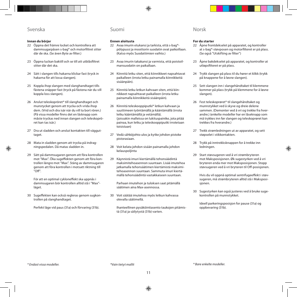 Svenska, Suomi, Norsk | AEG AJM6840 User Manual | Page 11 / 56