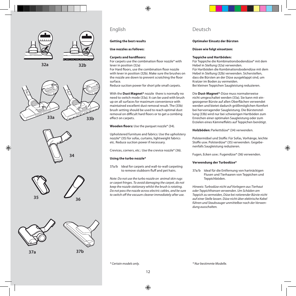 English, Deutsch | AEG AJM6840 User Manual | Page 12 / 56