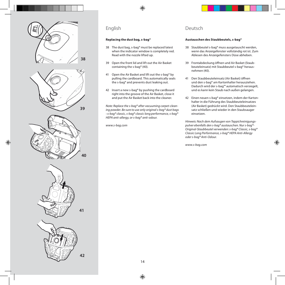 English, Deutsch | AEG AJM6840 User Manual | Page 14 / 56