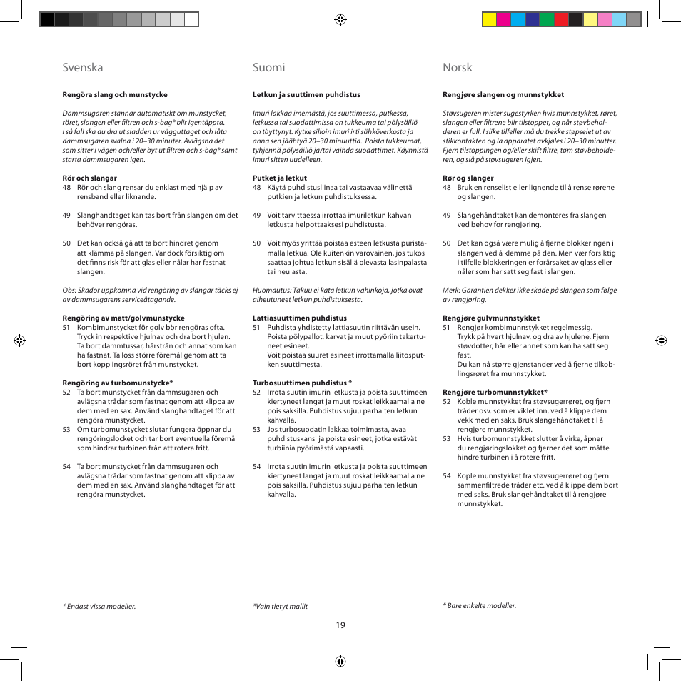 Svenska, Suomi, Norsk | AEG AJM6840 User Manual | Page 19 / 56