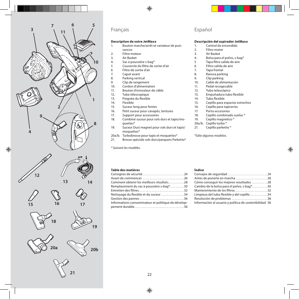 Français, Español | AEG AJM6840 User Manual | Page 22 / 56