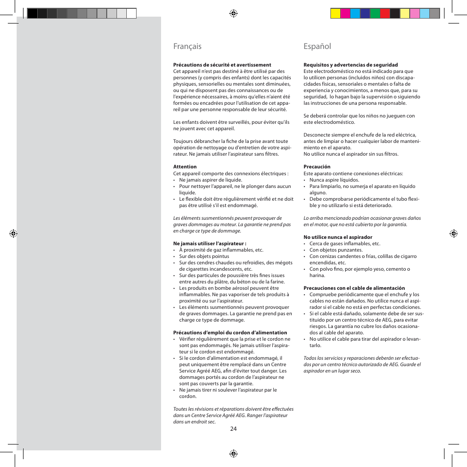 Français, Español | AEG AJM6840 User Manual | Page 24 / 56