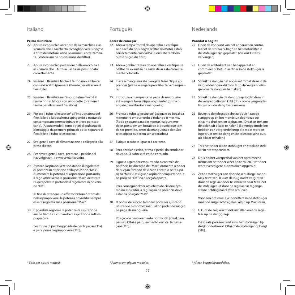 Italiano, Português, Nederlands | AEG AJM6840 User Manual | Page 27 / 56