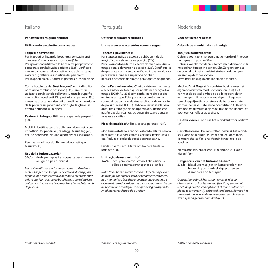 Italiano, Português, Nederlands | AEG AJM6840 User Manual | Page 29 / 56