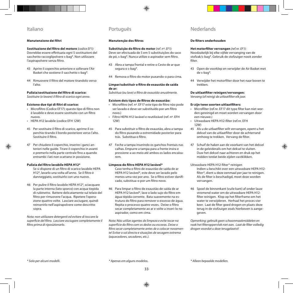 Italiano, Português, Nederlands | AEG AJM6840 User Manual | Page 33 / 56