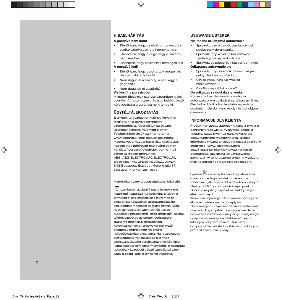 AEG AET3520 User Manual | Page 52 / 104