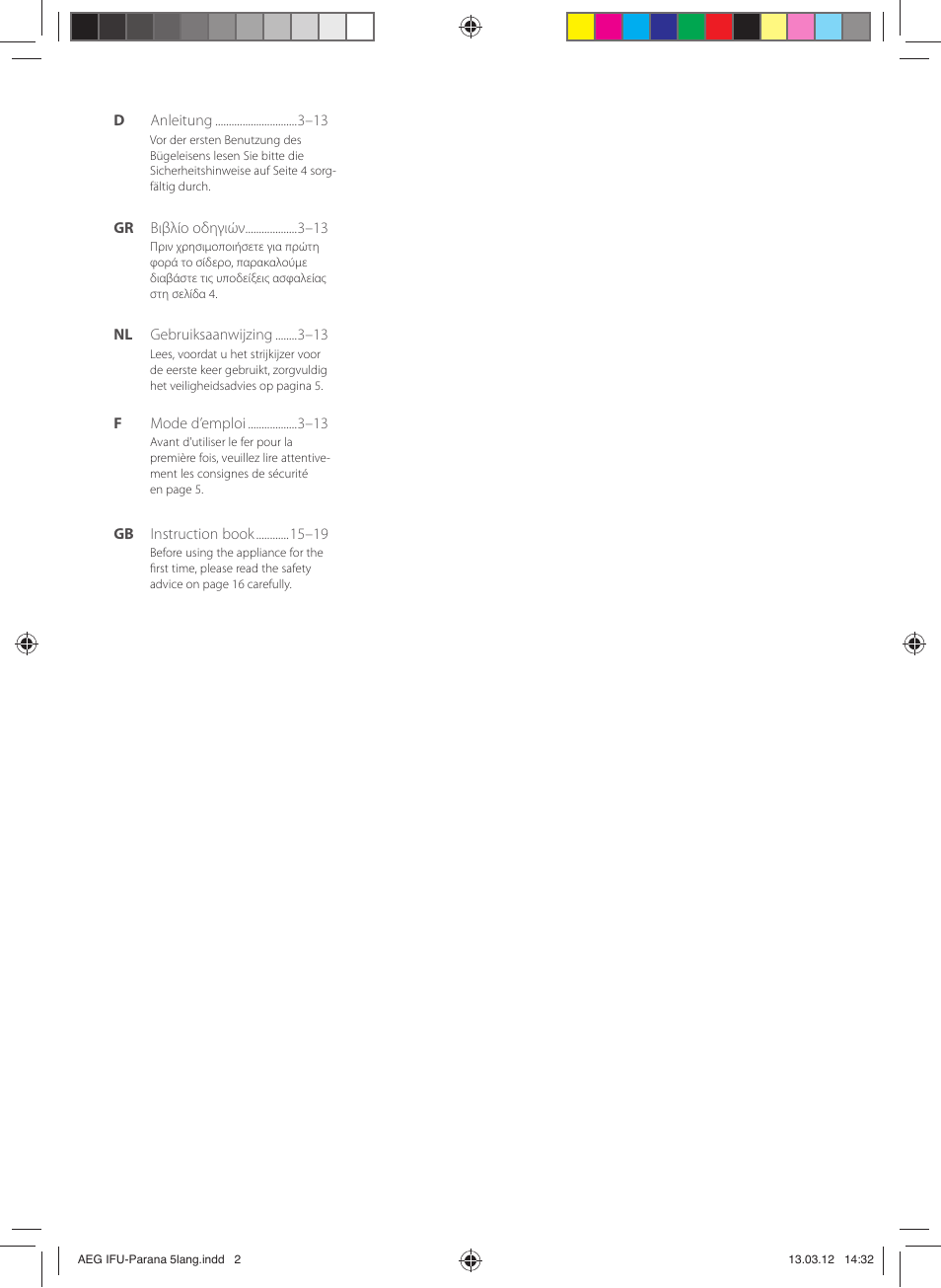 AEG DB5130CO User Manual | Page 2 / 20
