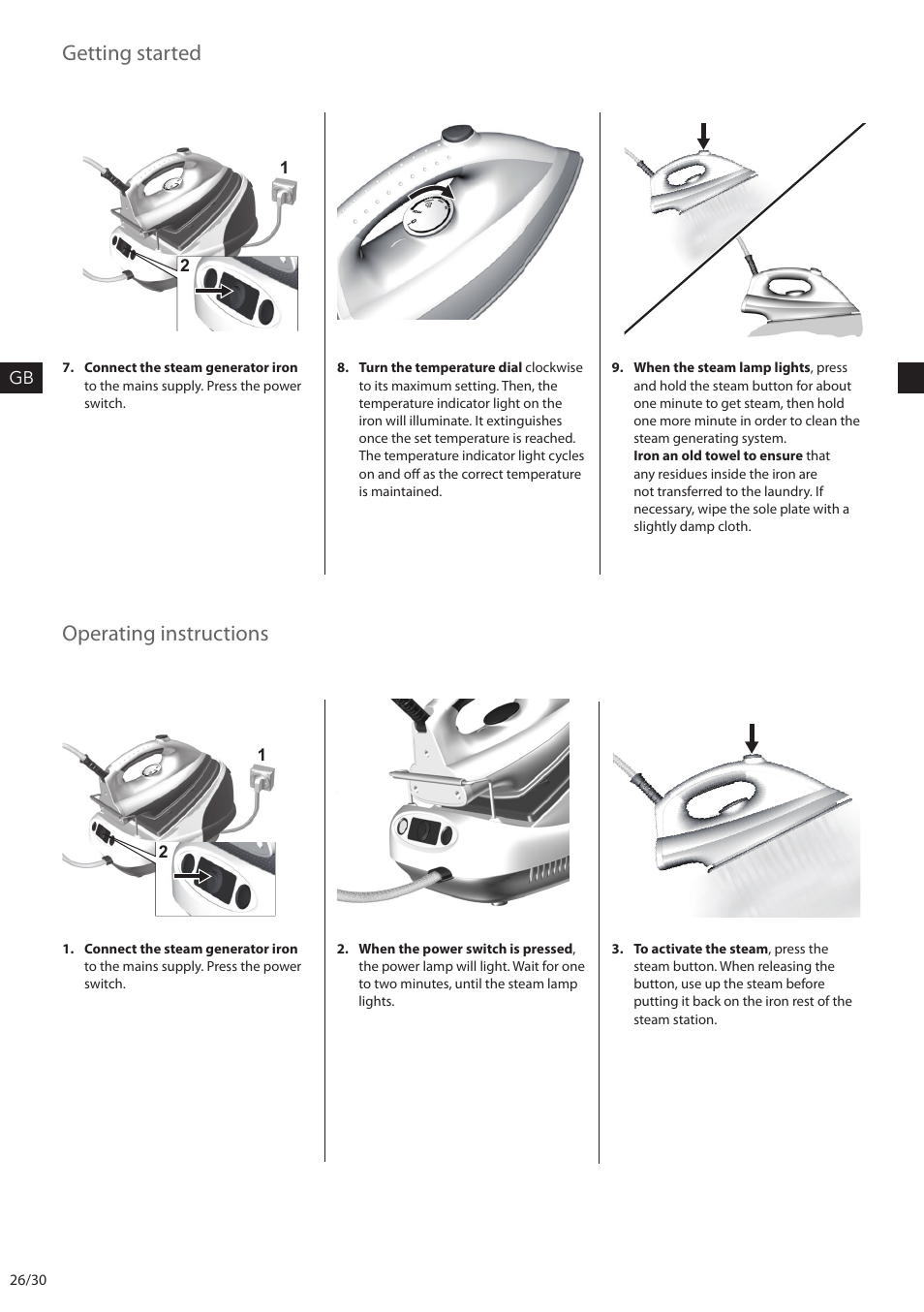Getting started, Operating instructions | AEG DBS2300 User Manual | Page 26 / 30