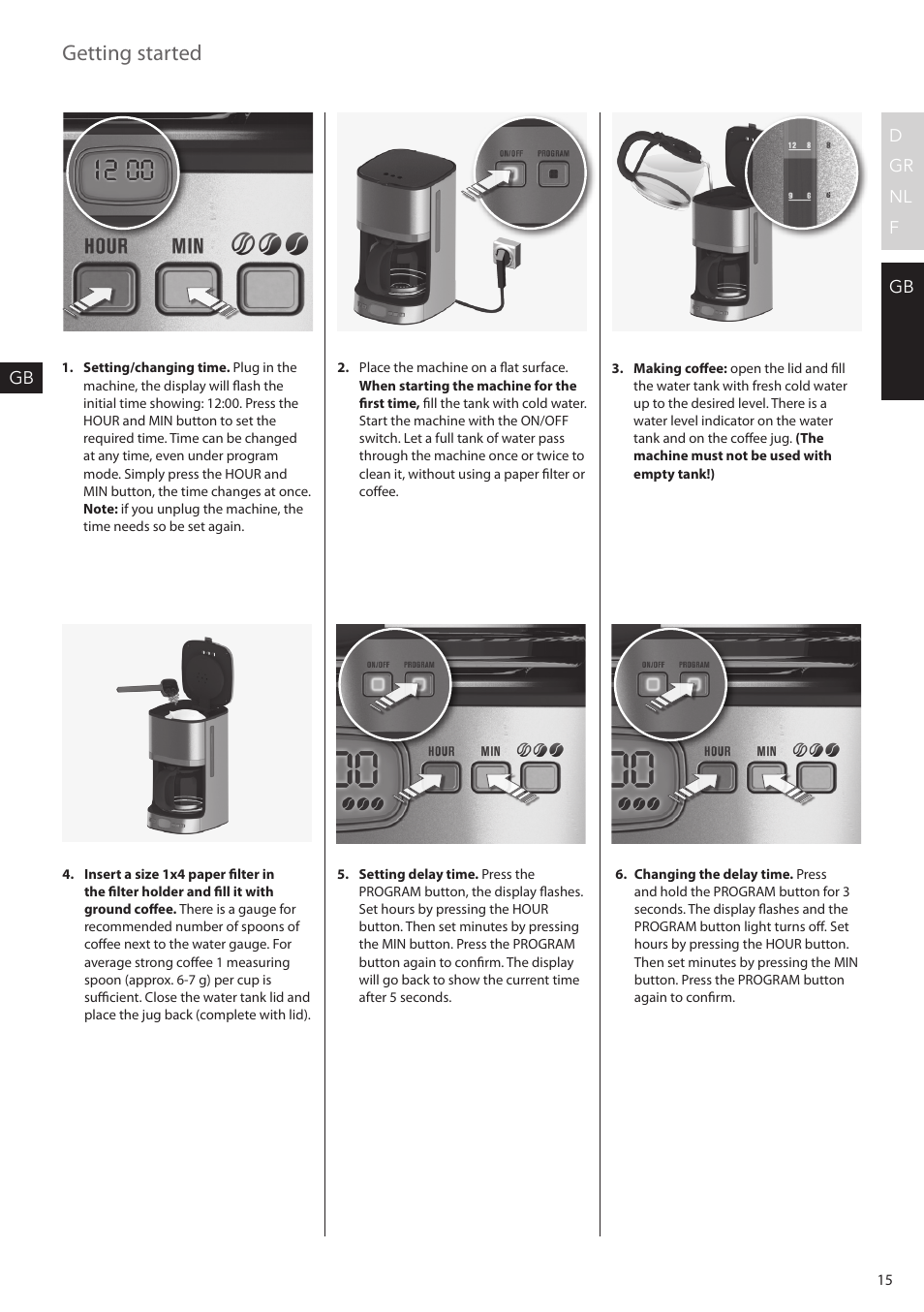 Getting started | AEG KF7500 User Manual | Page 15 / 20