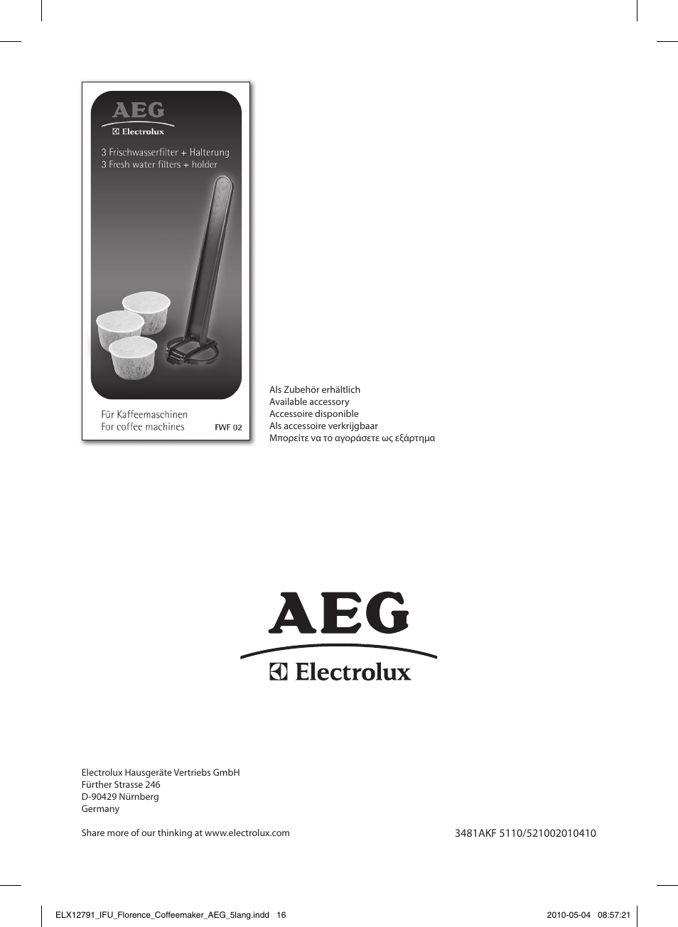 AEG KF5210 User Manual | Page 16 / 16