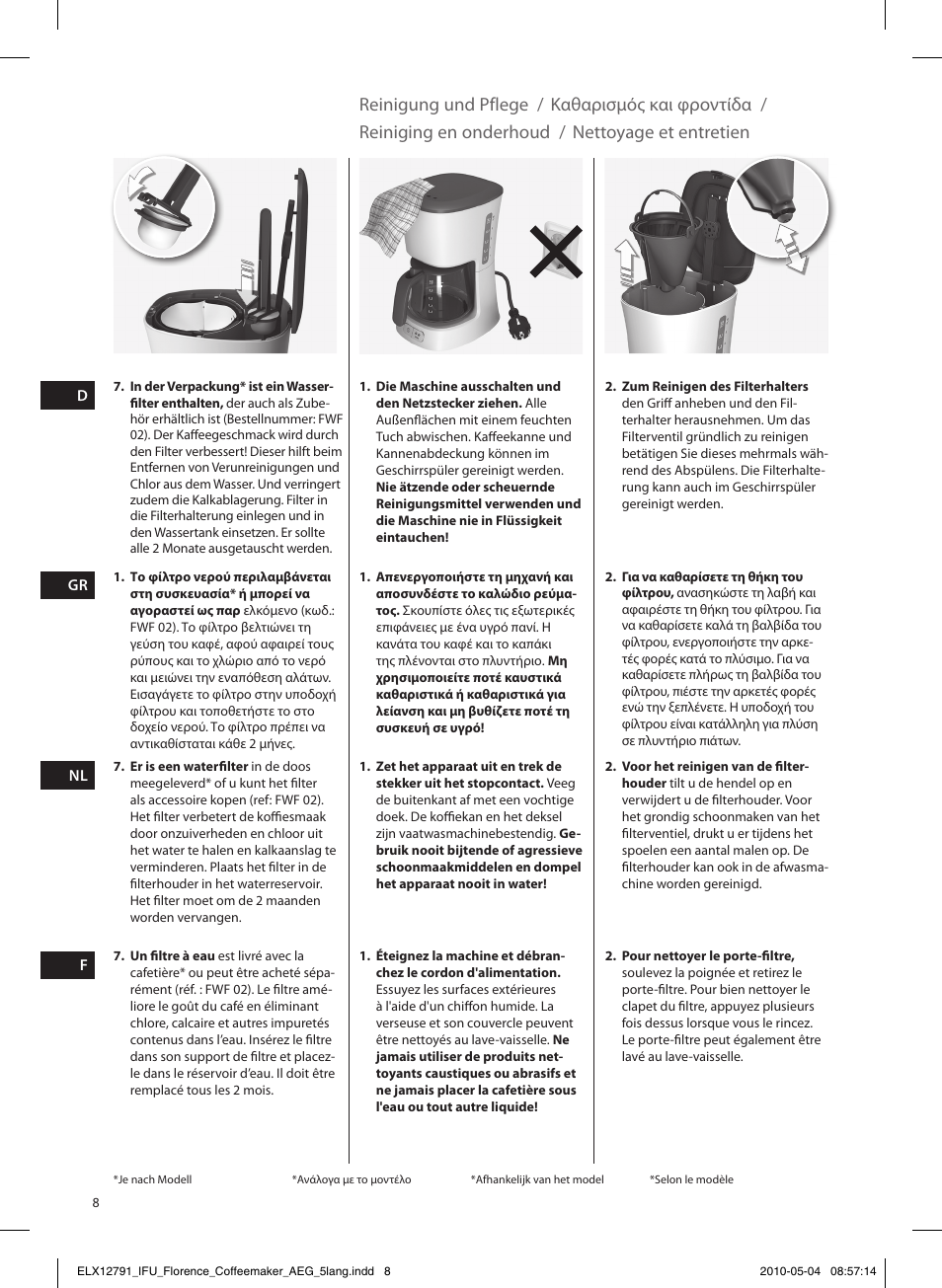 AEG KF5210 User Manual | Page 8 / 16