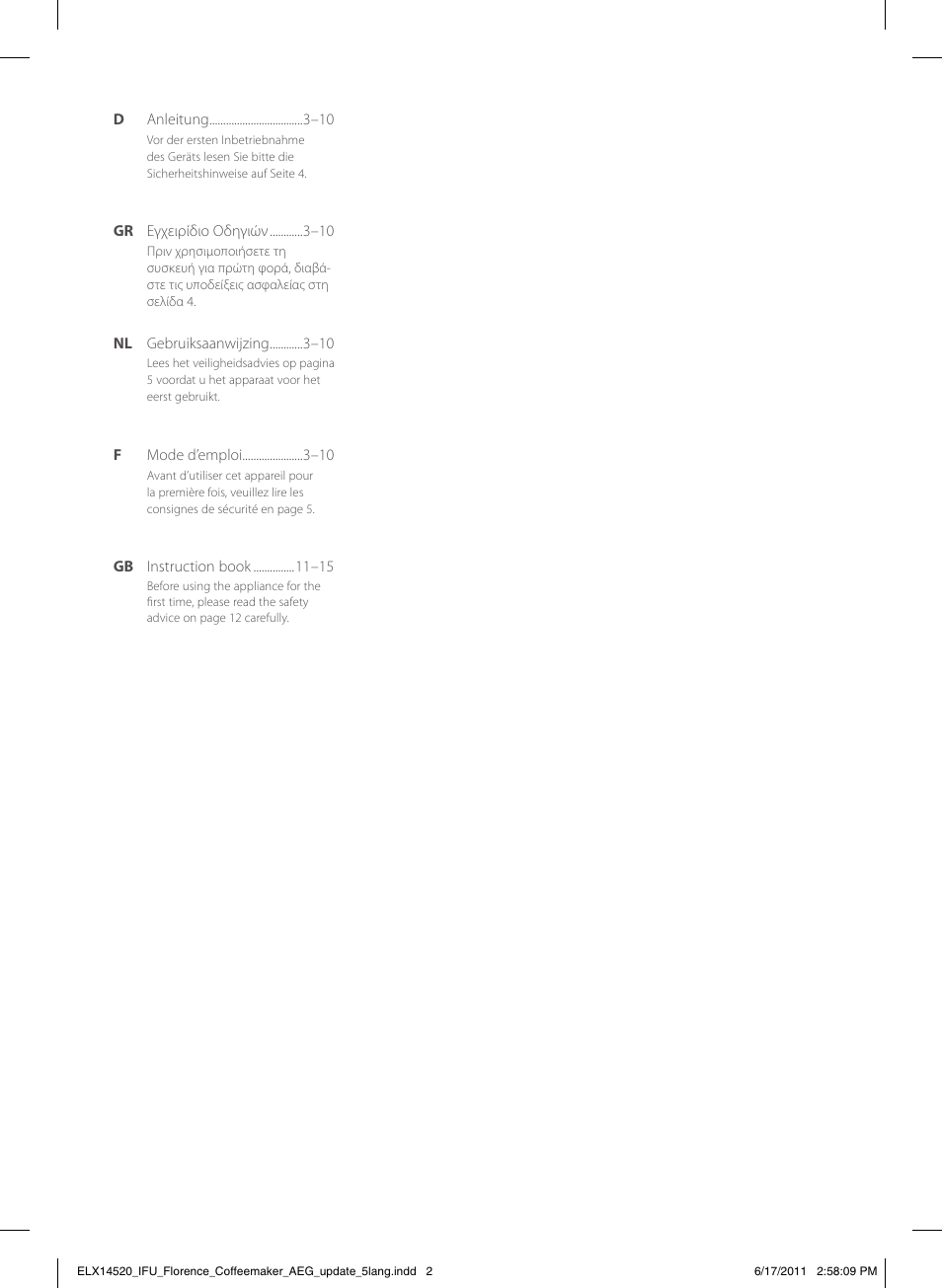 AEG KF5110 User Manual | Page 2 / 16