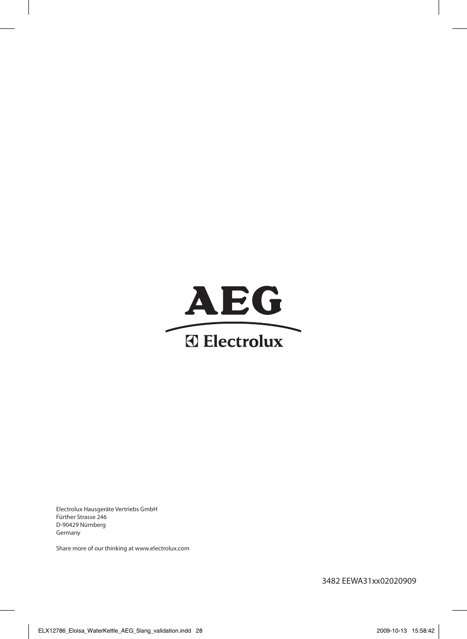 AEG EWA3110 User Manual | Page 28 / 28