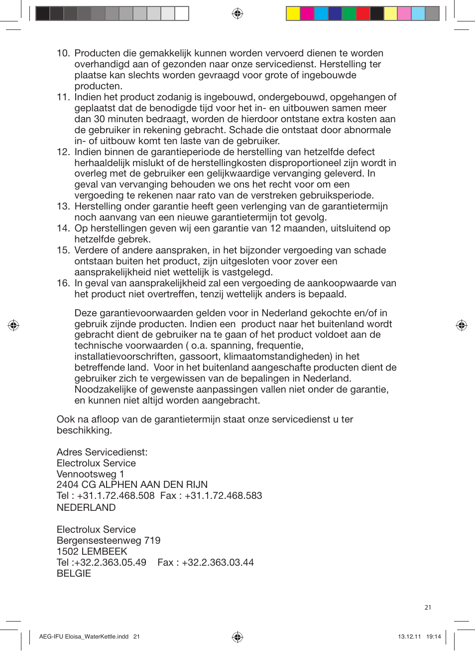 AEG EWA3130RE User Manual | Page 21 / 28