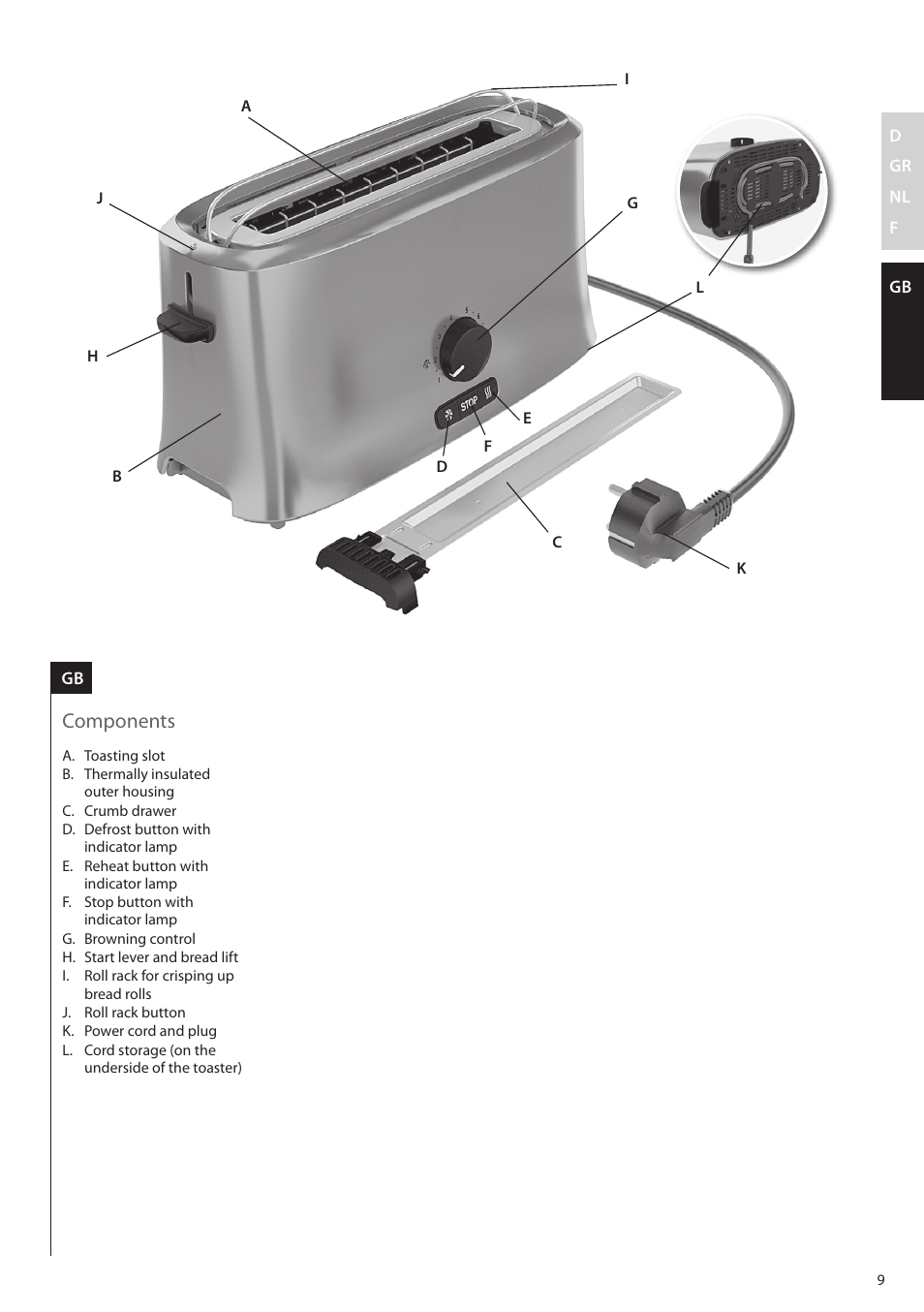 Components | AEG AT5010 User Manual | Page 9 / 12