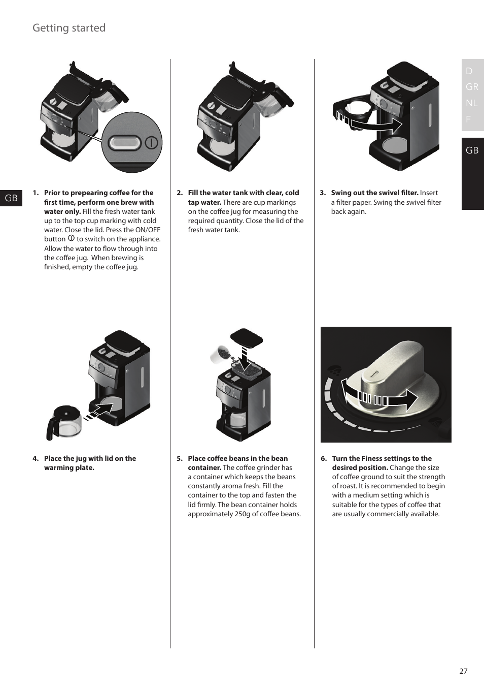 Getting started | AEG KAM300 User Manual | Page 27 / 36