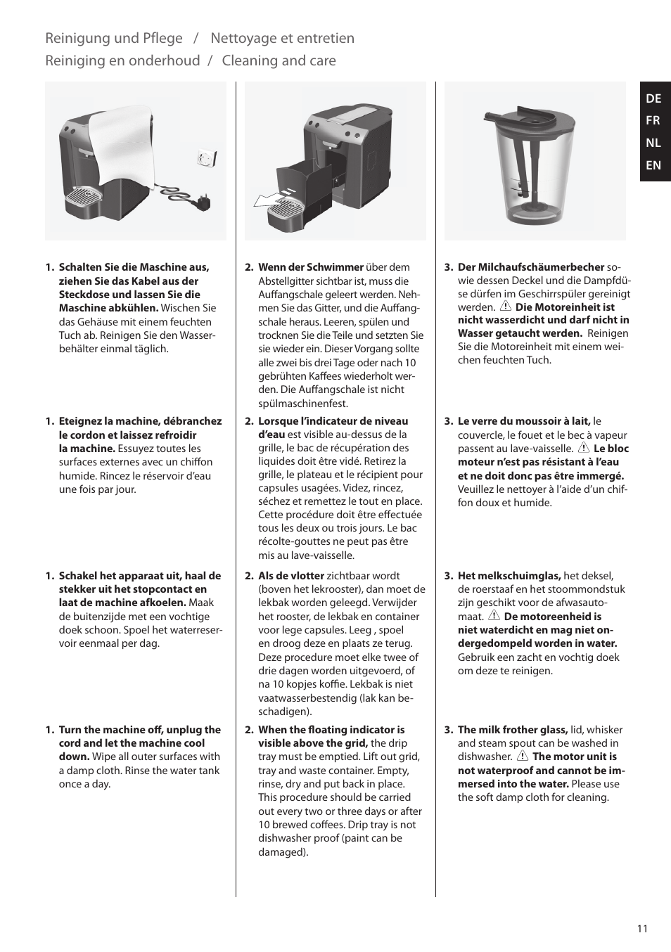 Reinigung und pflege | AEG LM5400 User Manual | Page 11 / 18
