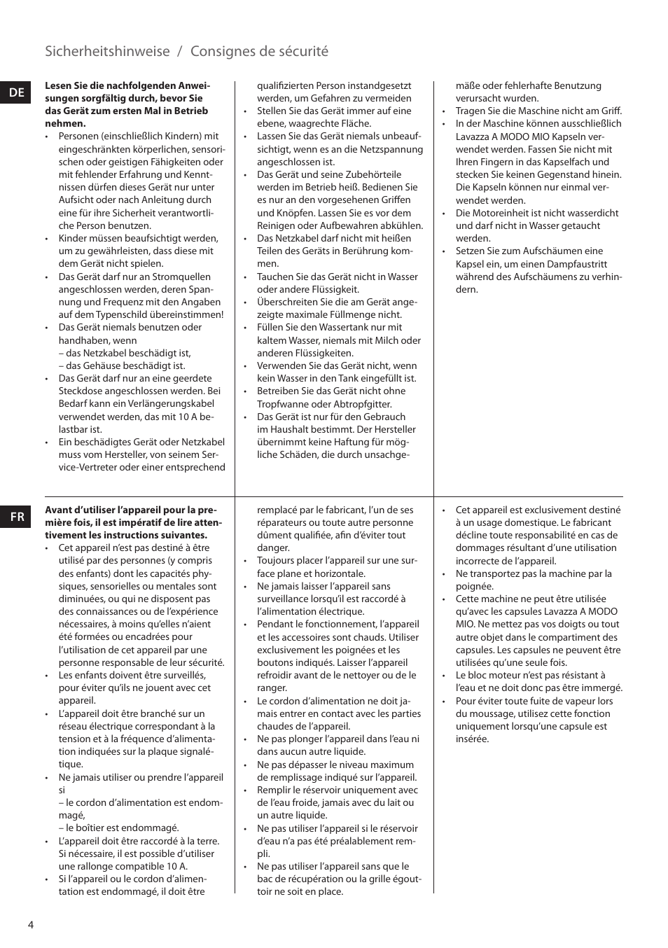 Sicherheitshinweise / consignes de sécurité | AEG LM5400 User Manual | Page 4 / 18