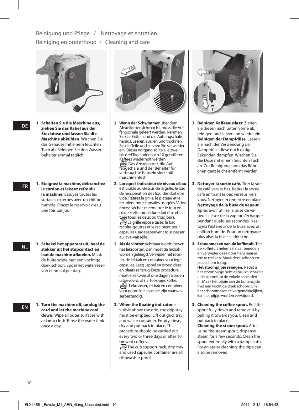 Reinigung und pflege | AEG LM5100 User Manual | Page 10 / 16