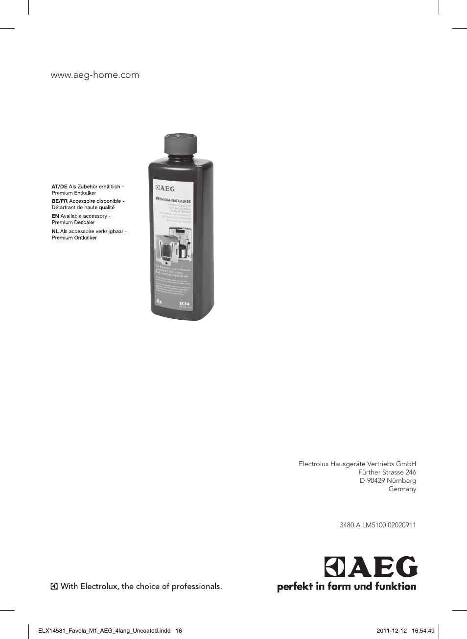 AEG LM5100 User Manual | Page 16 / 16
