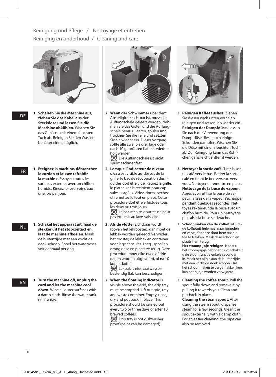 Reinigung und pflege | AEG LM5200CB User Manual | Page 10 / 16