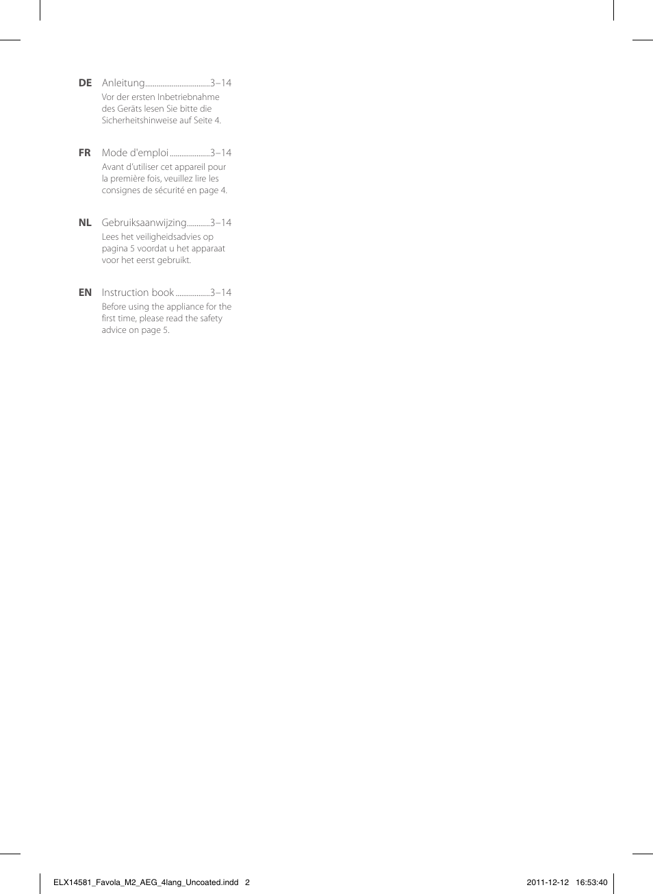 AEG LM5200CB User Manual | Page 2 / 16