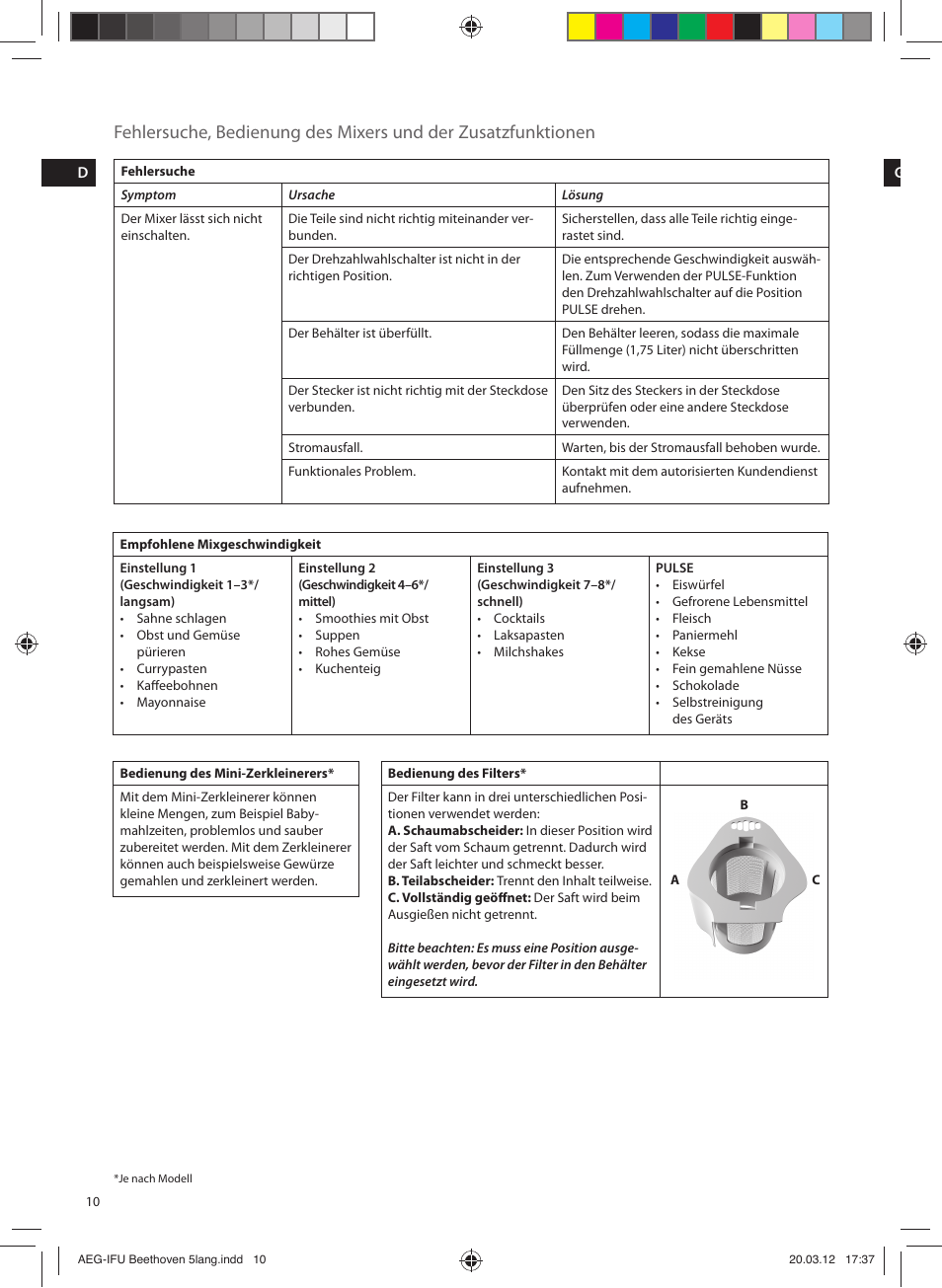 AEG SB4700 User Manual | Page 10 / 20